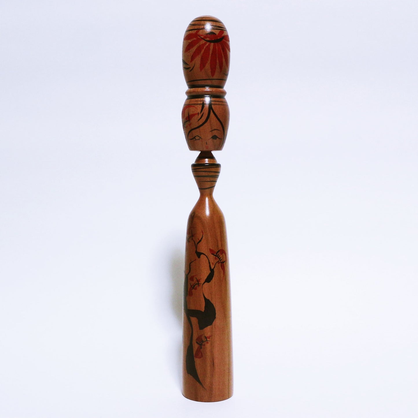 希少材　紅梅　おだんごヘア　こけし　Rare Wood Red Plum Bun Hair KOKESHI　※523