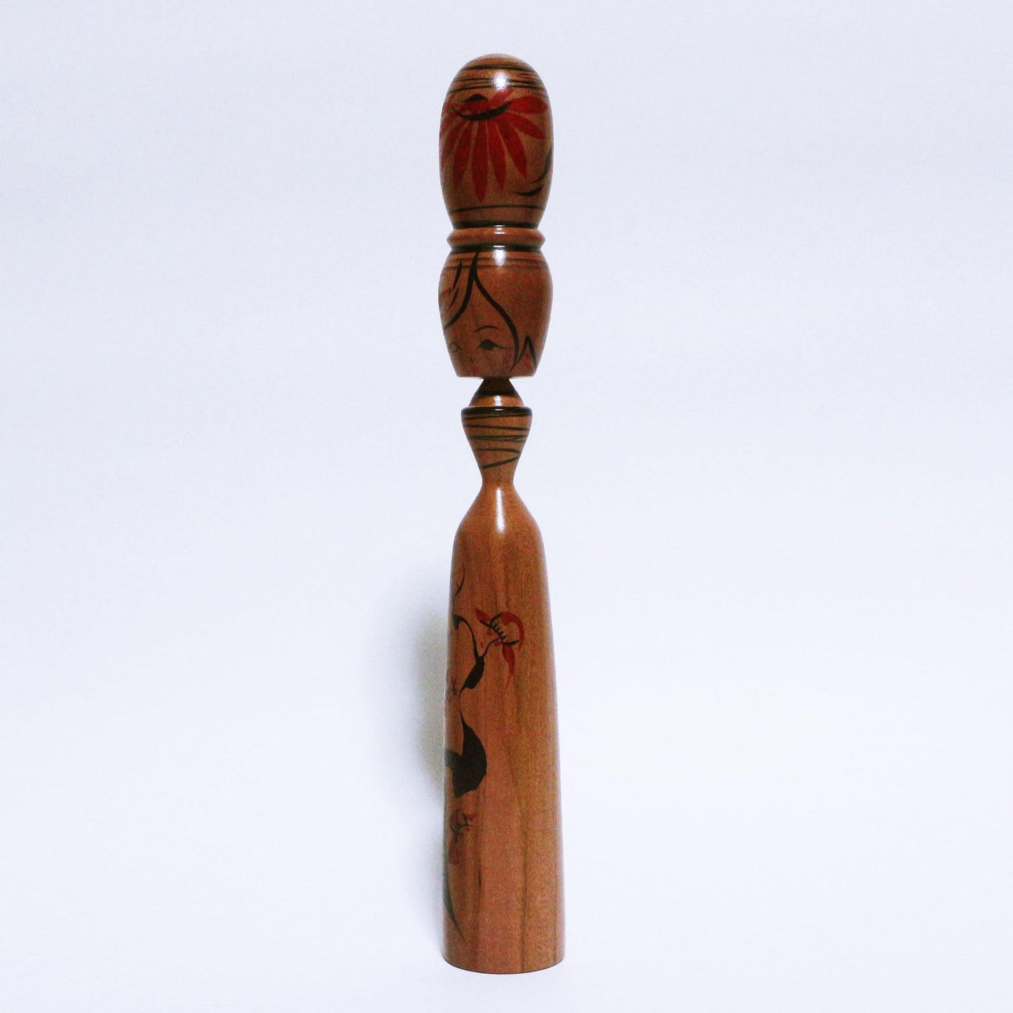 希少材　紅梅　おだんごヘア　こけし　Rare Wood Red Plum Bun Hair KOKESHI　※523
