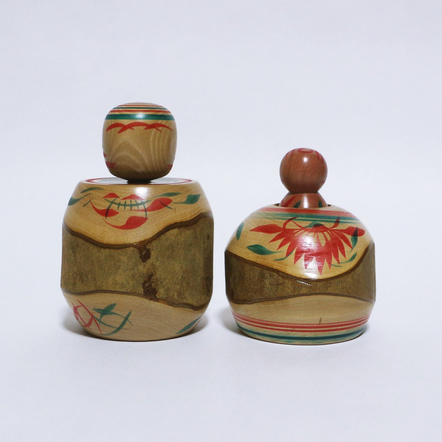 椿＆紅梅　Camellia and Red plum KOKESHI　※703