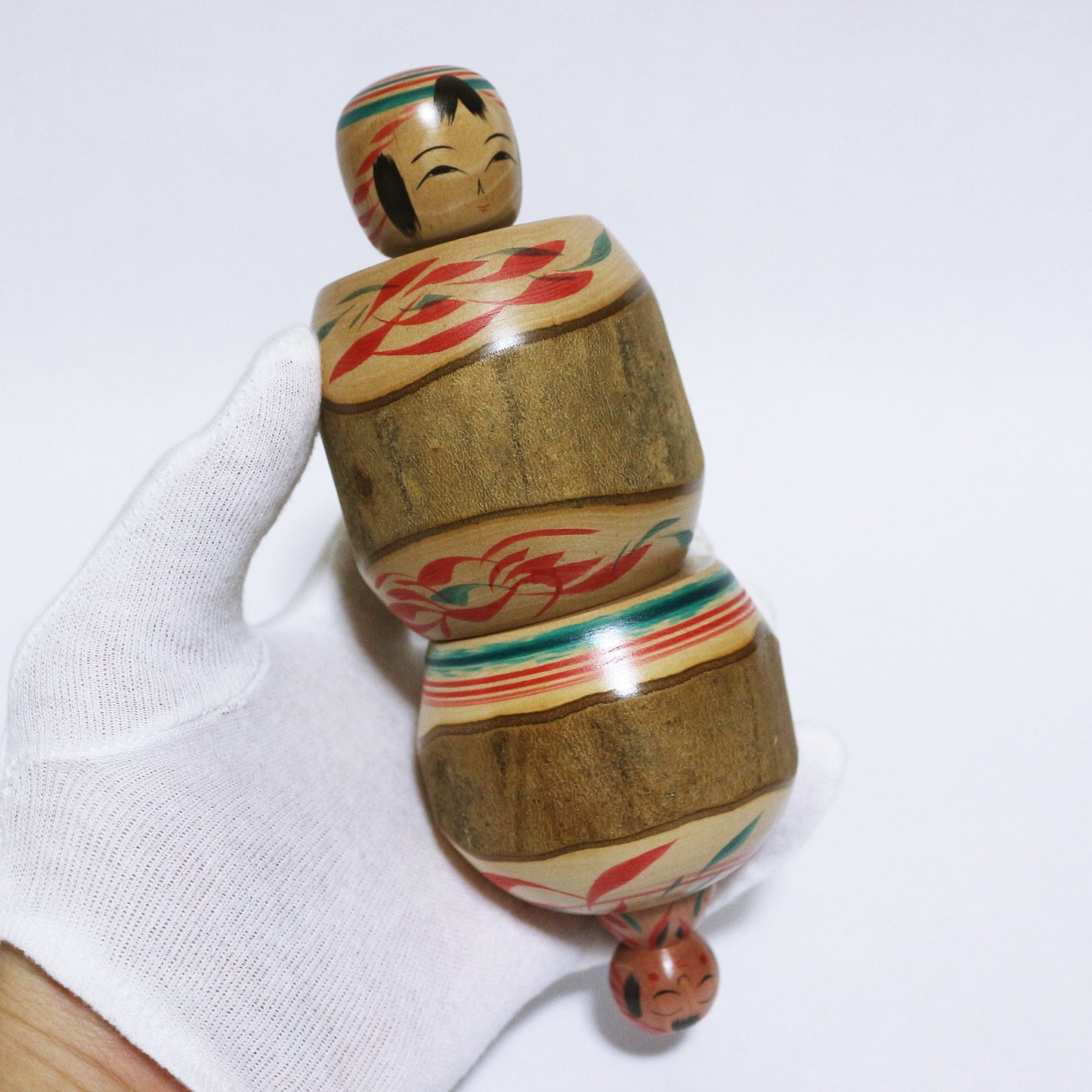 椿＆紅梅　Camellia and Red plum KOKESHI　※703