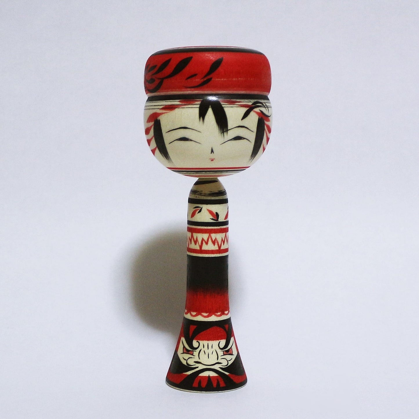 紅＆墨 達磨　 Red and SUMI DARUMA KOKESHI　※705