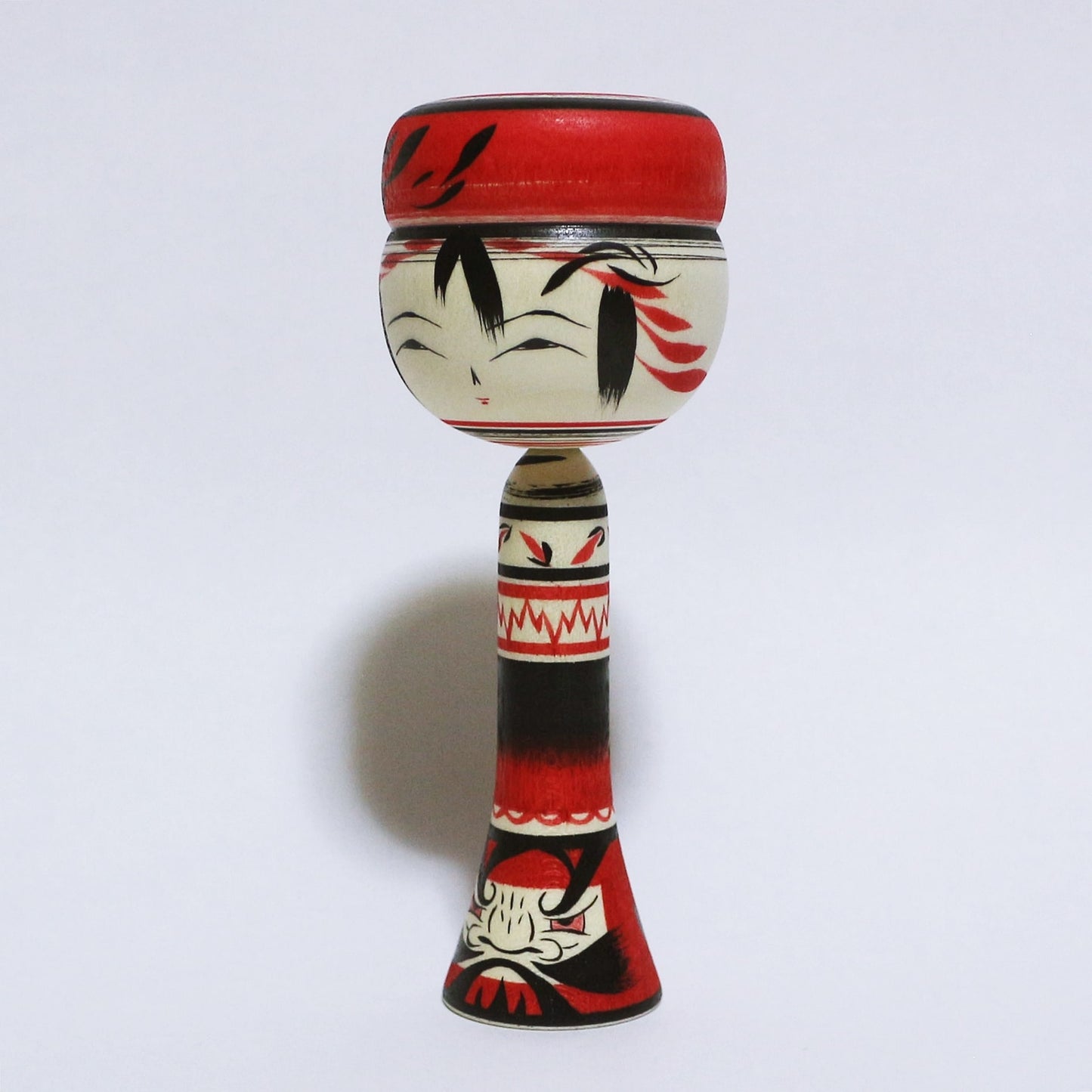 紅＆墨 達磨　 Red and SUMI DARUMA KOKESHI　※705