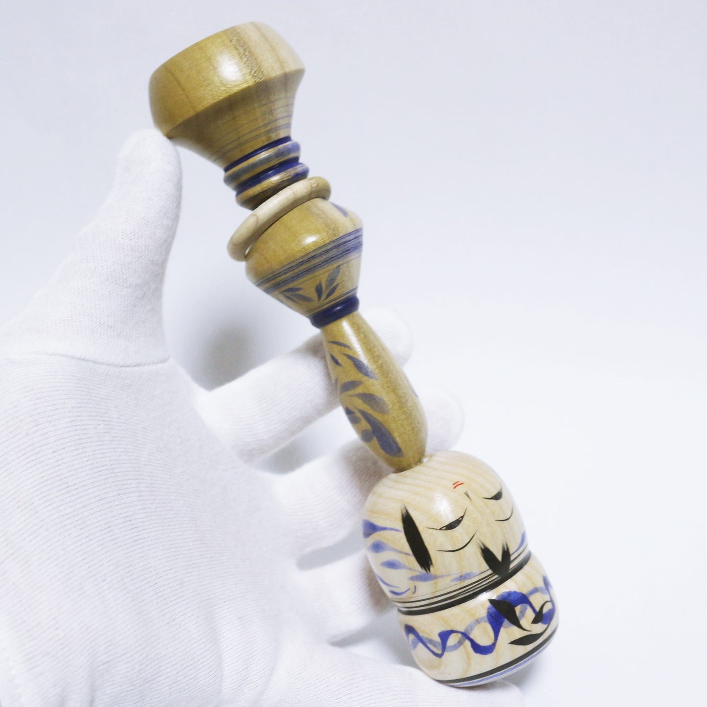 ユリノキ＆センノキ　輪入れ　Tulip Tree & Castor Aralia Ｗood Ｒing KOKESHI　※825