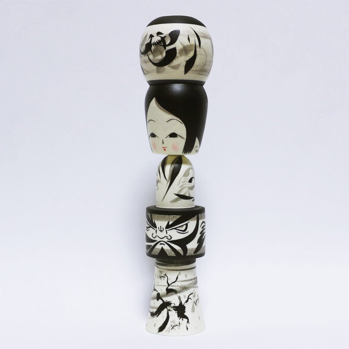 梅雨　曇天　墨　 達磨帯　Rainy season　cloudy sky　DARUMA-OBI　SUMI KOKESHI 　※849