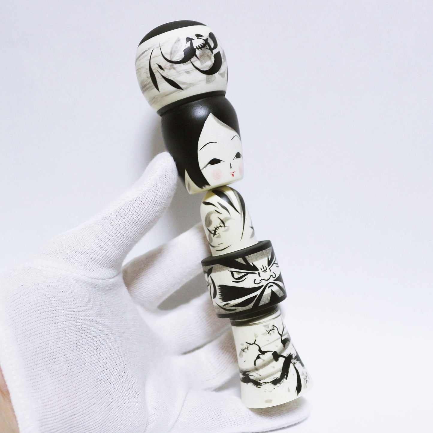 梅雨　曇天　墨　 達磨帯　Rainy season　cloudy sky　DARUMA-OBI　SUMI KOKESHI 　※849
