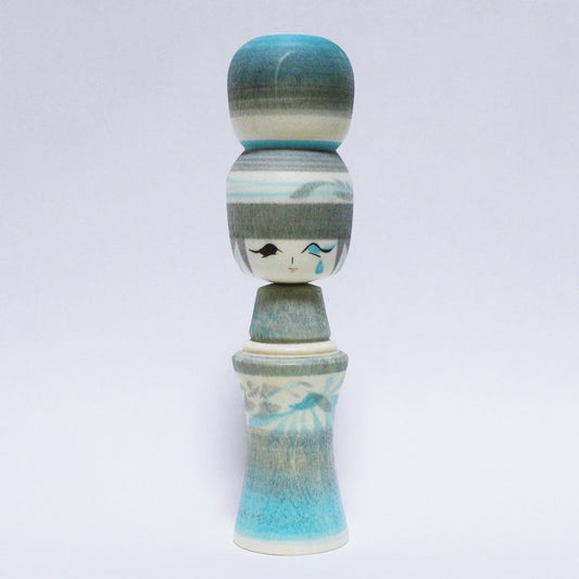 梅雨　曇天と雨　灰青　Rainy season　Cloudy and Rain　Gray blue　KOKESHI 　※853