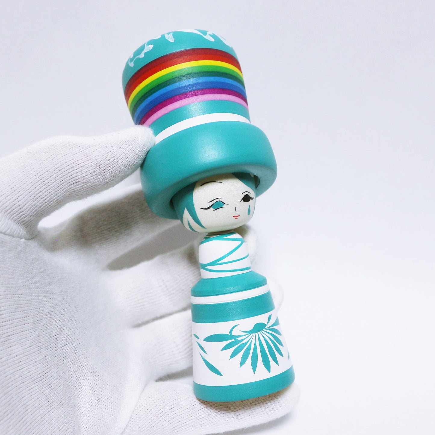 梅雨　雨と虹　花緑青　Rainy season　Rain and rainbow　HANAROKUSHO　Hat KOKESHI　※855