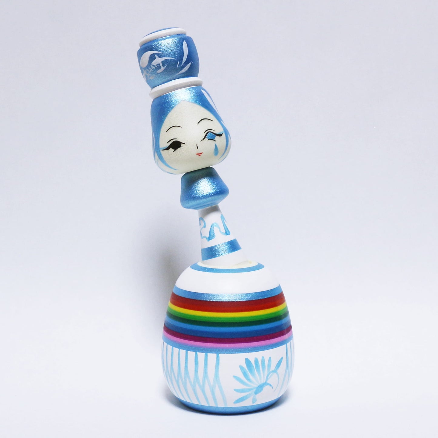 梅雨　雨上がりの虹　Sky Blue　玉入れこけし　Rainy season　Rainbow after the Rain　Sky Blue　TAMA-IRE KOKESHI　※857