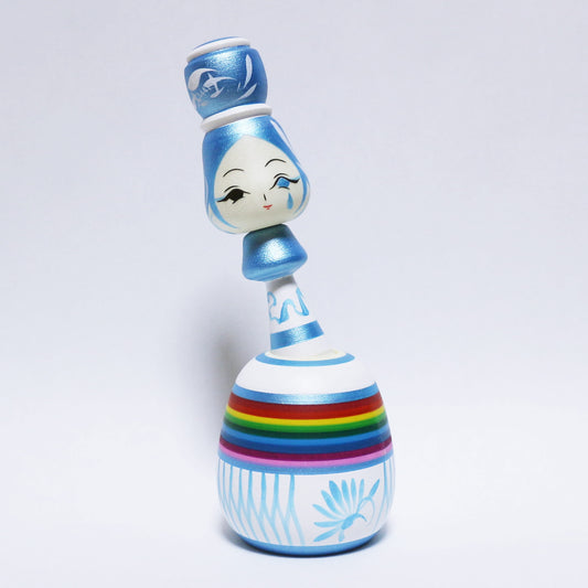 梅雨　雨上がりの虹　Sky Blue　玉入れこけし　Rainy season　Rainbow after the Rain　Sky Blue　TAMA-IRE KOKESHI　※857