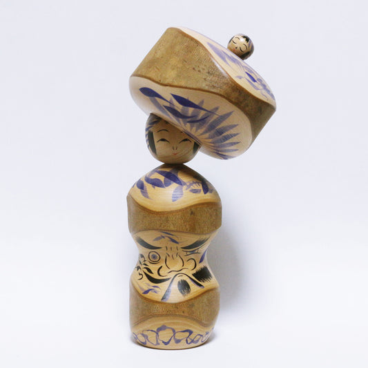 椿　達磨　帽子玉入れこけし　Camellia　Hat TAMA-IRE KOKESHI　※868