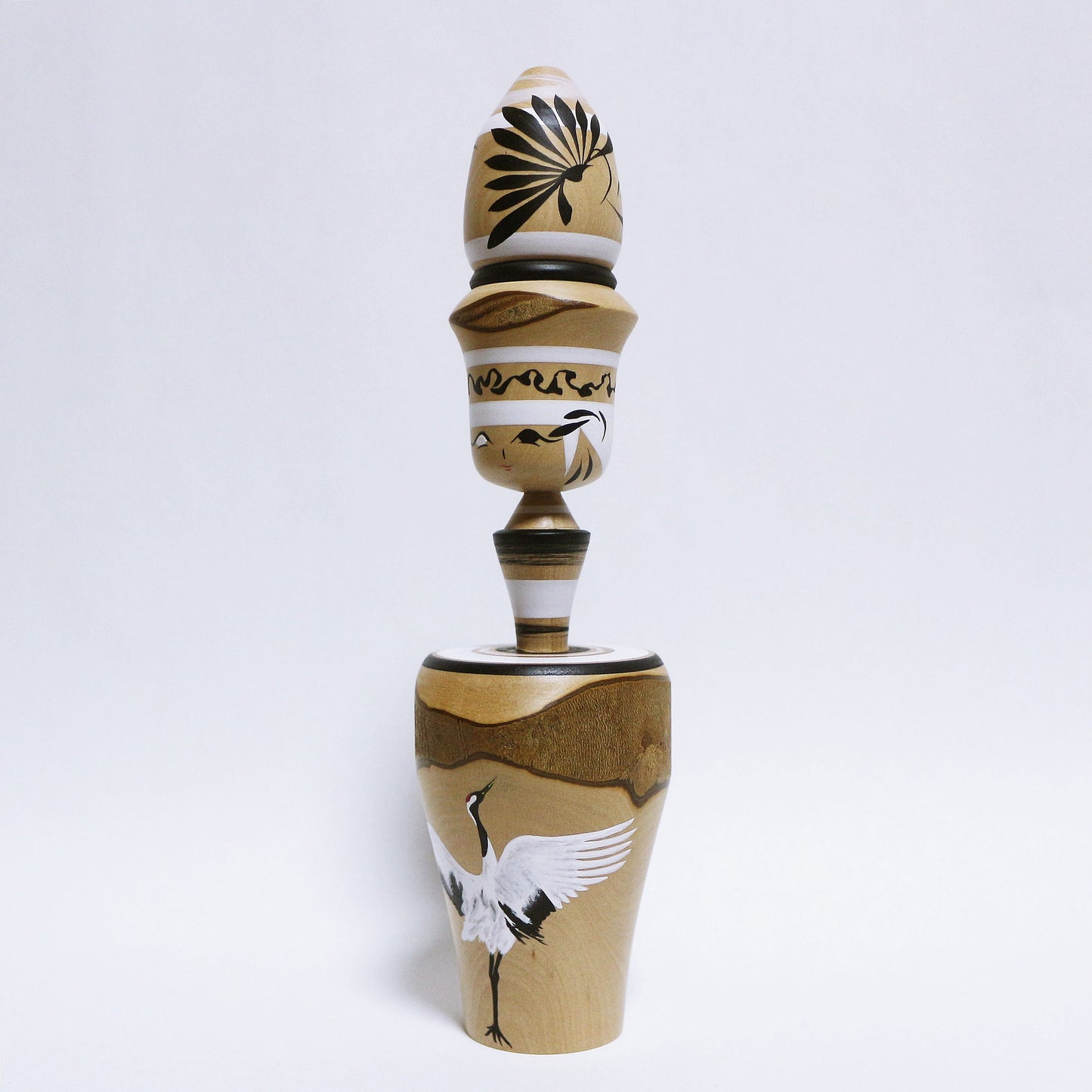 椿　鶴　陰陽　Camellia　Crane　Yin and yang　KOKESHI　※870