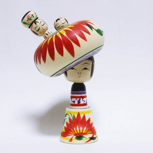本人型　母子添い寝 玉入れえじこ帽子　Noboru Wagatsuma Style KOKESHI　Putting You to Sleep, Falling Asleep with You　TAMA-IRE Hat EJIKO　※890