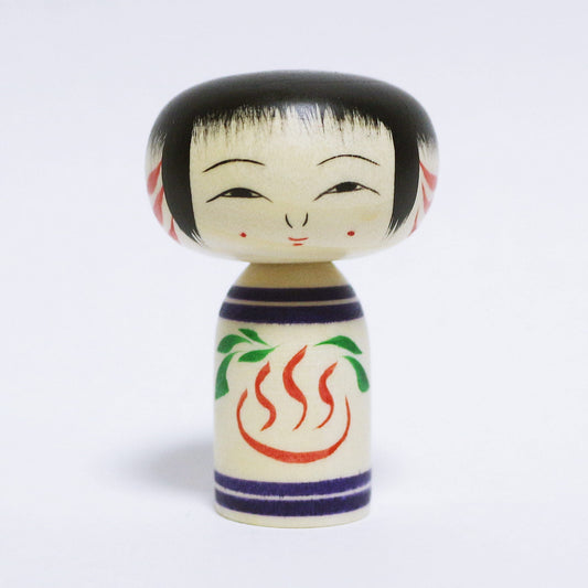 違和感こけし「頭が潰れているよぉ」　Squashed head　Surreal KOKESHI　※898