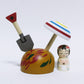 鹿児島　砂むし温泉　パラソル独楽　日本縦断こけし 2/47　KAGOSHIMA　Steam Sand Bath　Parasol / Umbrella spinning top　Japan-crossing KOKESHI 1/47　※902