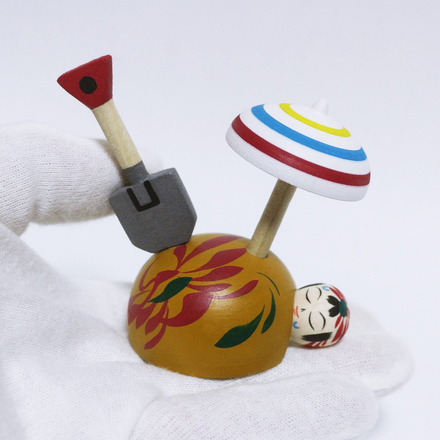 鹿児島　砂むし温泉　パラソル独楽　日本縦断こけし 2/47　KAGOSHIMA　Steam Sand Bath　Parasol / Umbrella spinning top　Japan-crossing KOKESHI 1/47　※902
