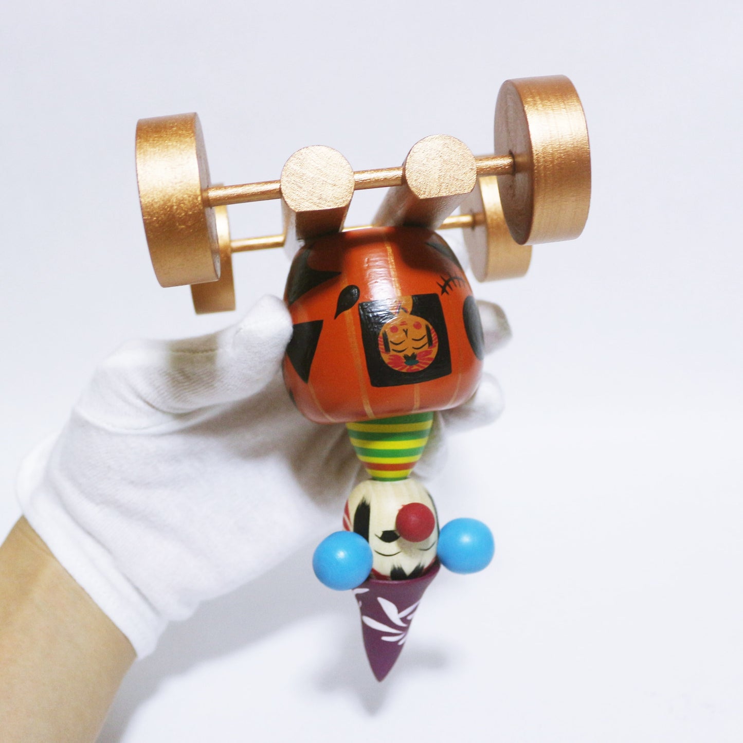 HALLOWEEN カボチャの馬車に玉入れ遠刈田ピエロこけし　Pumpkin carriage and Togatta Clown KOKESHI　※675