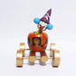 HALLOWEEN カボチャの馬車に玉入れ遠刈田ピエロこけし　Pumpkin carriage and Togatta Clown KOKESHI　※675